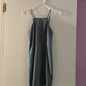 A&F XSP blue satin dress